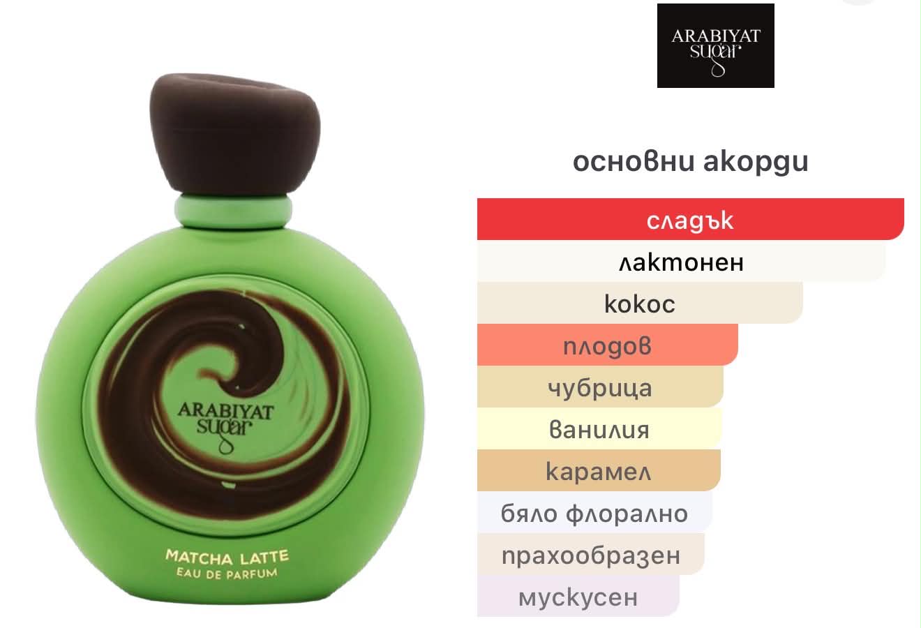 Arabiyat Sugar Matcha Matcha Latte EDP 100 мл. – оригинален парфюм, продуктова снимка 4