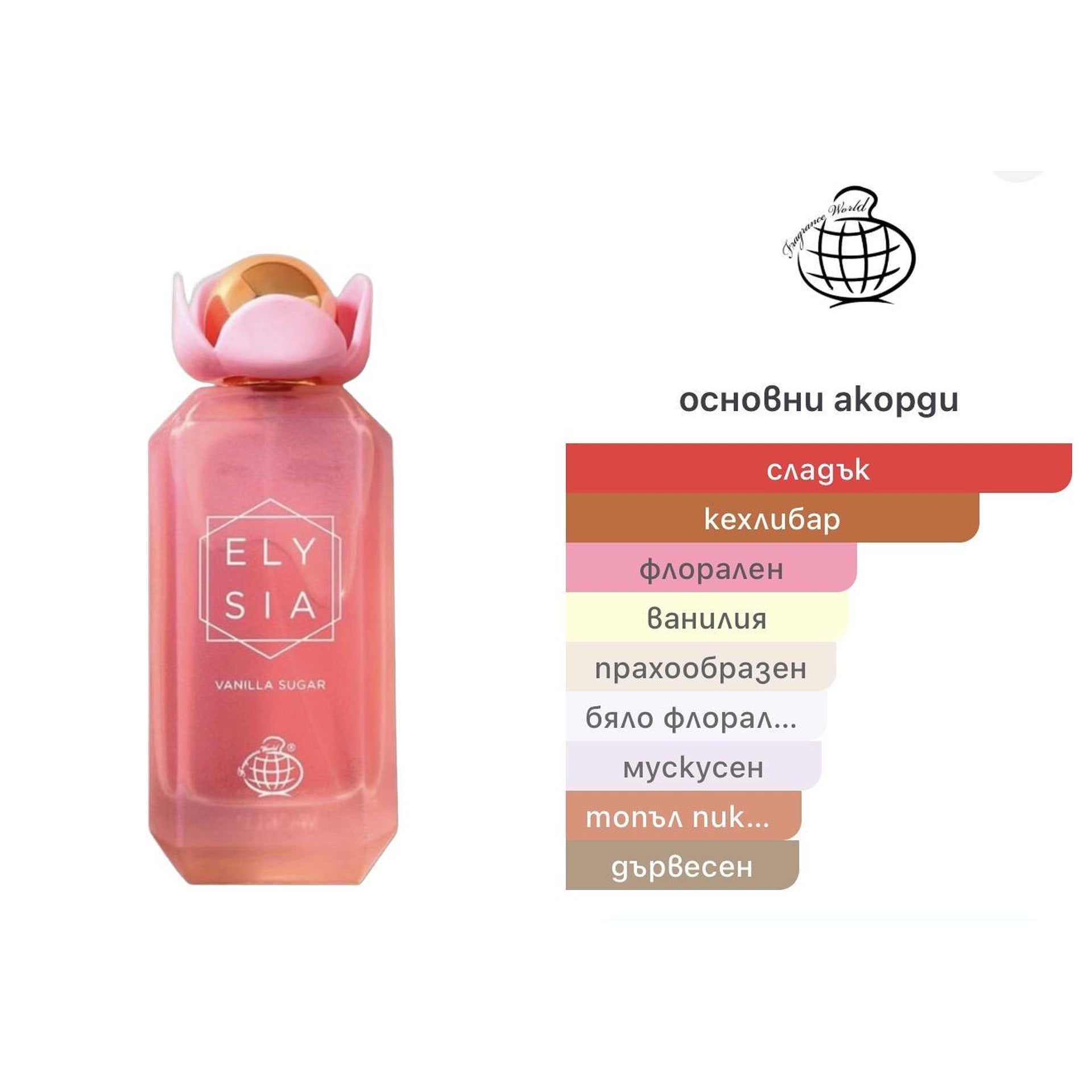 Fragrance World Elysia Vanilla Sugar EDP 100ml – Fragrance World, дамски аромат, Aroma Viva